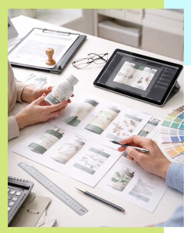 Профессиональная разработка дизайна и текста этикетки продукции в Владимире